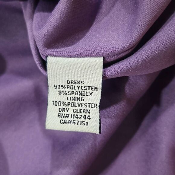 Eliza J Womens Size 8 Chain Strap Pleated Satin Cocktail Purple Dress Formal - Picture 7 of 11